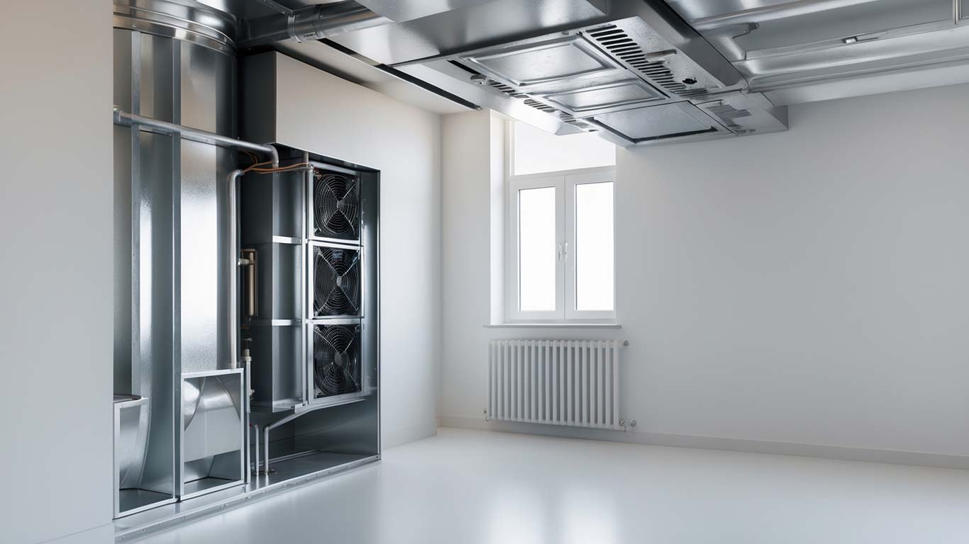 A residential HVAC system with clean ducts and vents, illustrating solutions to uneven heating issues in homes.