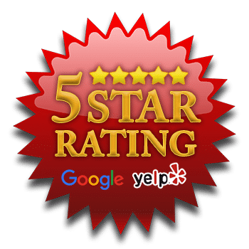 5 Star Rating on Google and Yelp
