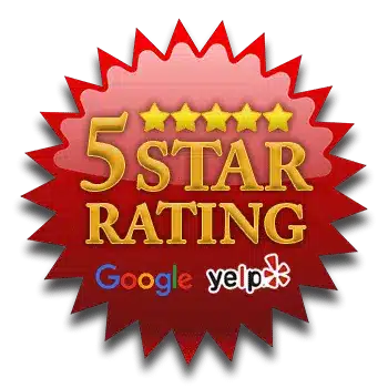 5 Star Rating on Google and Yelp